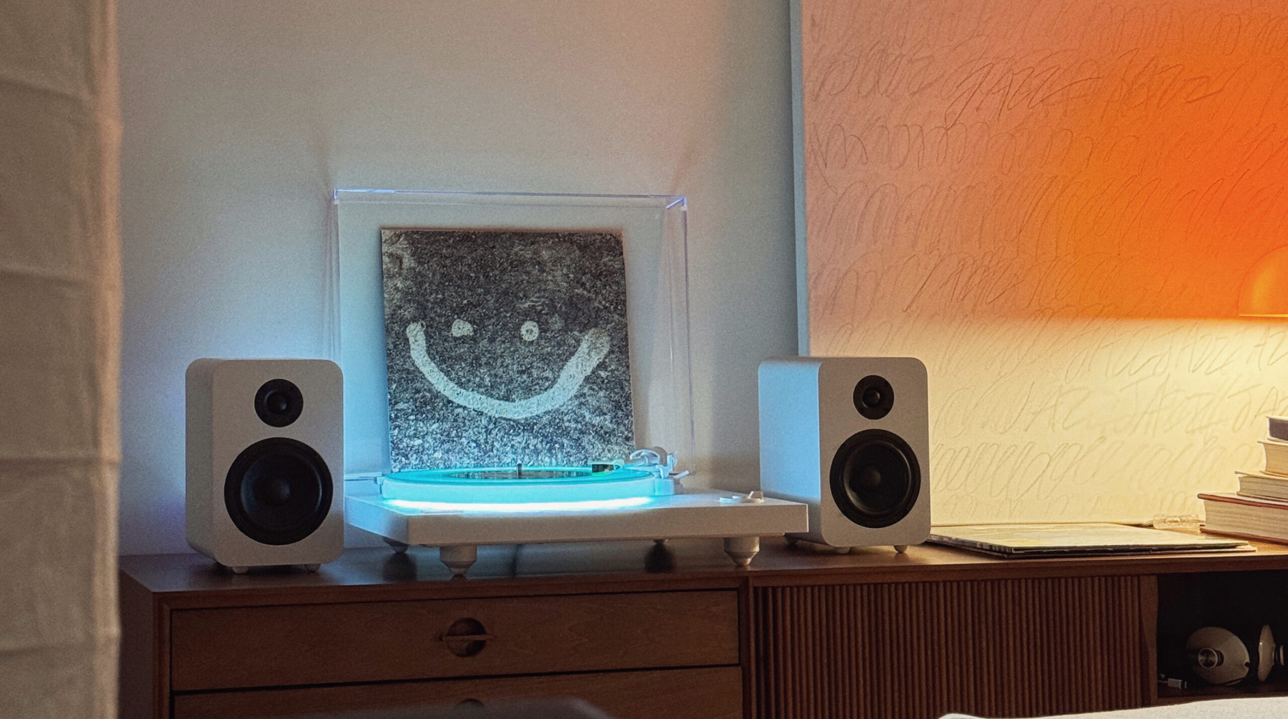Cleaning a vinyl record before playing on a record player