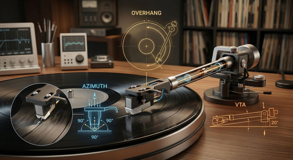 tonearm alignment explained — overhang, azimuth and vta