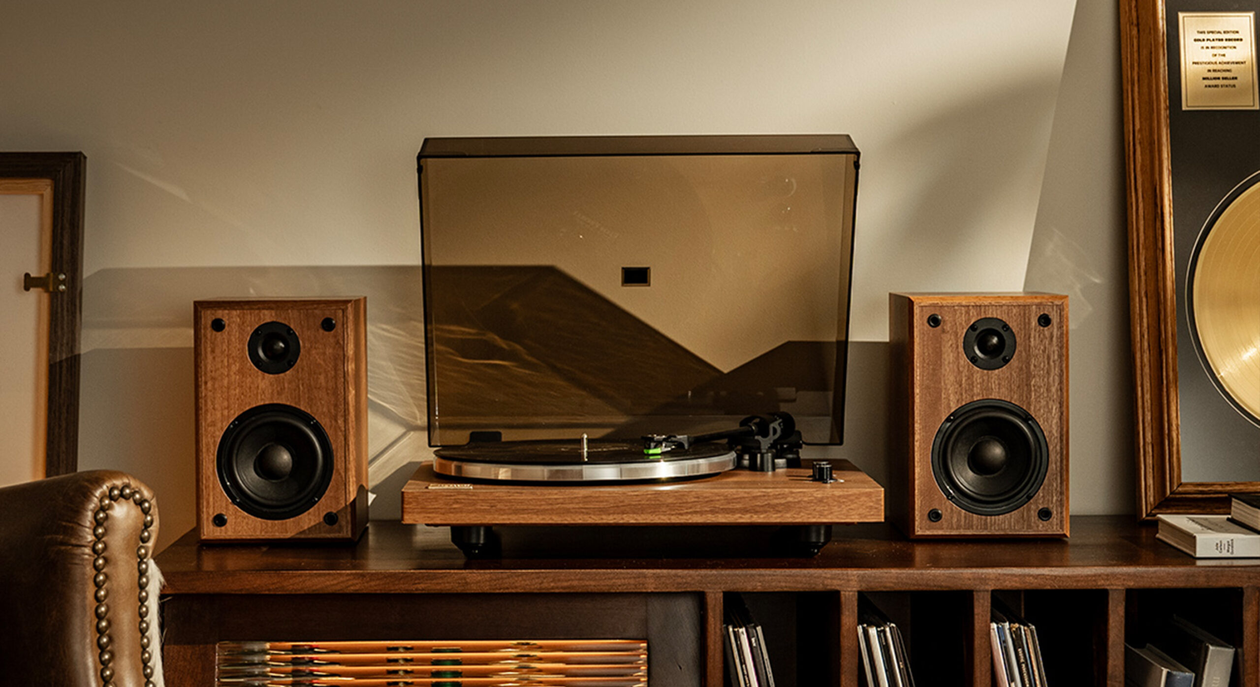 Cleaning a vinyl record before playing on a record player
